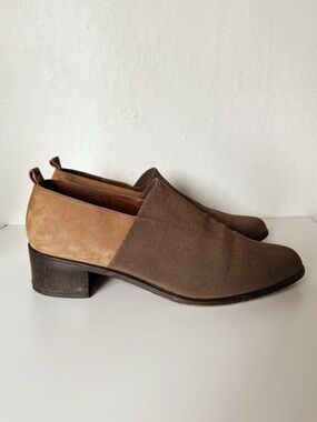 Donald J Pliner Leather Block Heel Loafers